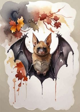 Cute Bat Watercolor