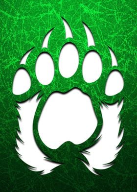 Paw Of Bear Green Textured