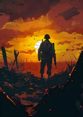 Sunset battlefield