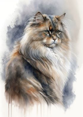 Asian Semi longhair Cat 