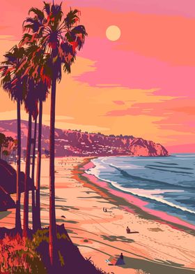 Minimalist LA Beach Art