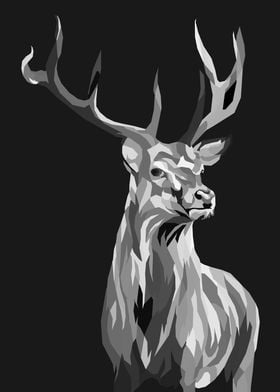 Deer Black And White