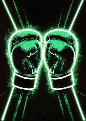 boxing gloves neon 