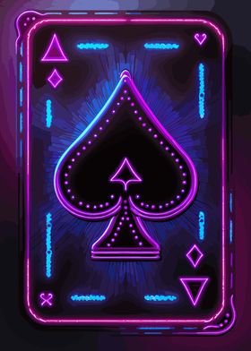 Poker Cards neon