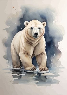 Cute polar bear watercolor