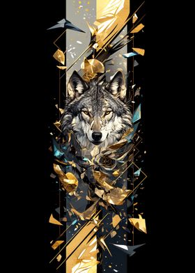 wolf and broken mosaic