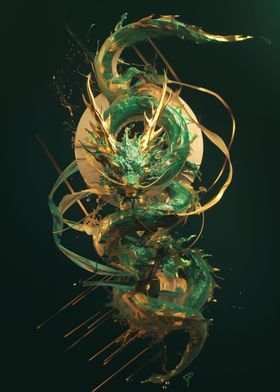 gold and emerald dragon