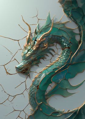 abstract emerald dragon