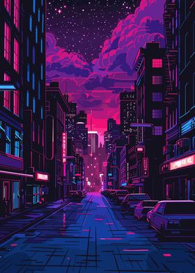 Neon Cyberpunk City