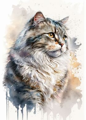 American Curl Cat Art