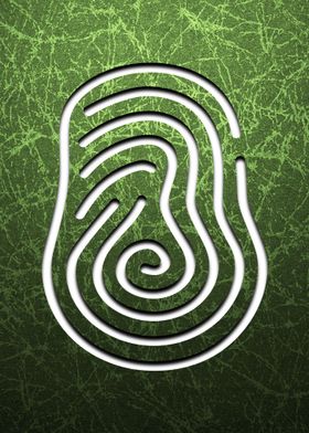 Fingerprint Green Textured