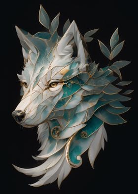 kintsugi art wolf