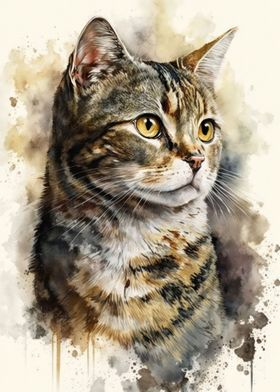 American Wirehair Cat Art