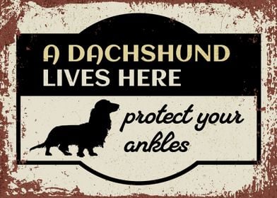 Retro Dachshund Warning 1