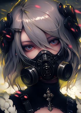 Anime Girl with Gas Mask
