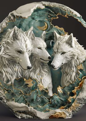 kintsugi art wolves