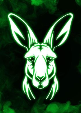 Kangaroo Head Green Neon