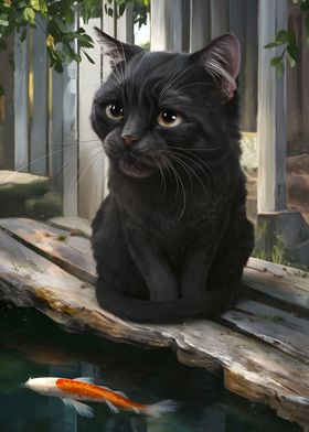 Black Cat Koi Pond