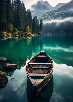 Mountains at lake nature