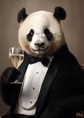 Panda in a tuxedo