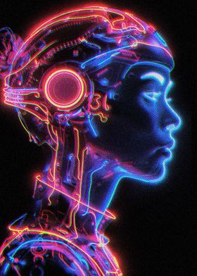 Robot Neon Art