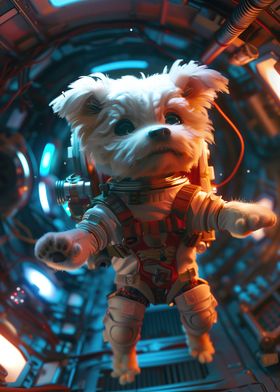 Puppy Astronaut in Space