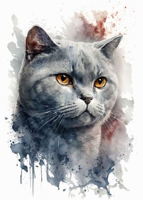 British Shorthair Cat Art