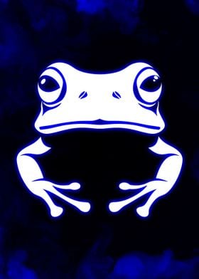 White Frog Neon Light Blue