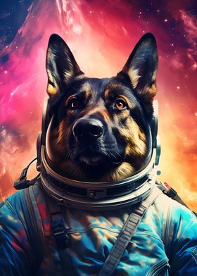 Cute Space Astronaut Dog