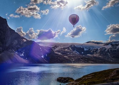 Hot air balloon Mountains