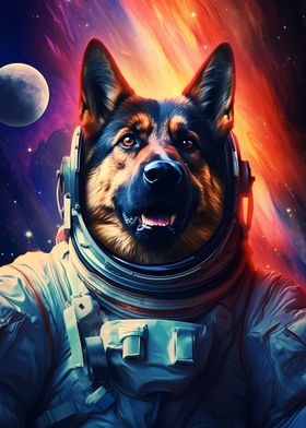 Cute Space Astronaut Dog