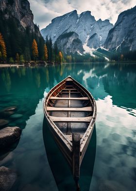 Mountains at lake nature