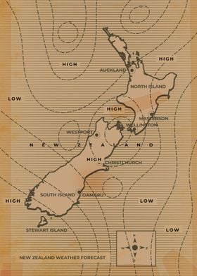 New Zealand weather map