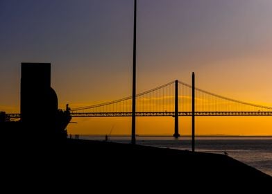 Lisbon Bridge At Sunrise