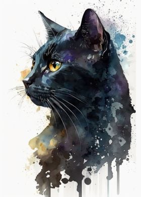 Bombay Cat Watercolor Art