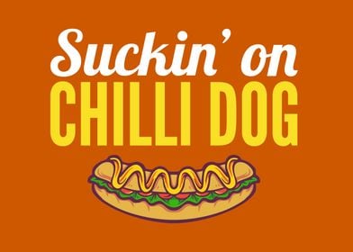Sucking on chilli dog