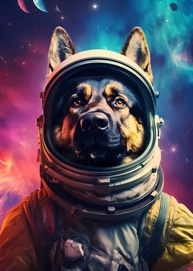 Cute Space Astronaut Dog