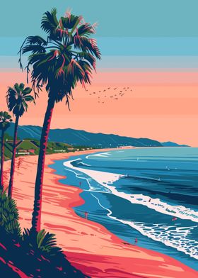 Minimalist LA Beach Art