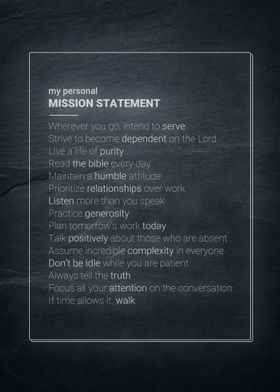 My Mission Statement