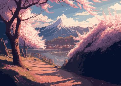 Cherry Blossom Japan Art