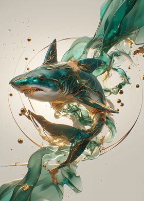 kintsugi art shark