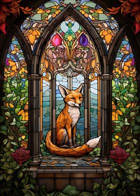 Fox Stained Glass