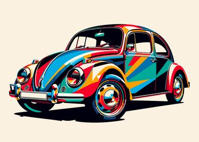 VW Beetle wpap pop art  