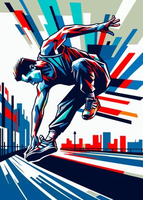 Parkour wpap colorful