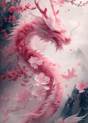 Dragon with cherry blossom