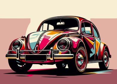 VW Beetle wpap pop art