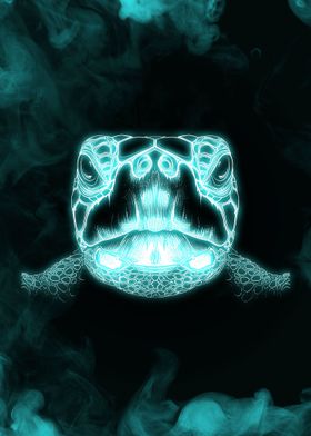 Turtle Head Neon Blue