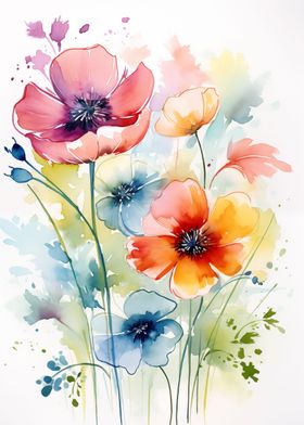 watercolor flowers