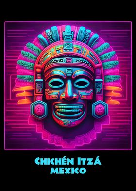 Chitzen Itza Mexico Neon