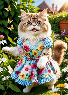 Funny cat in dress